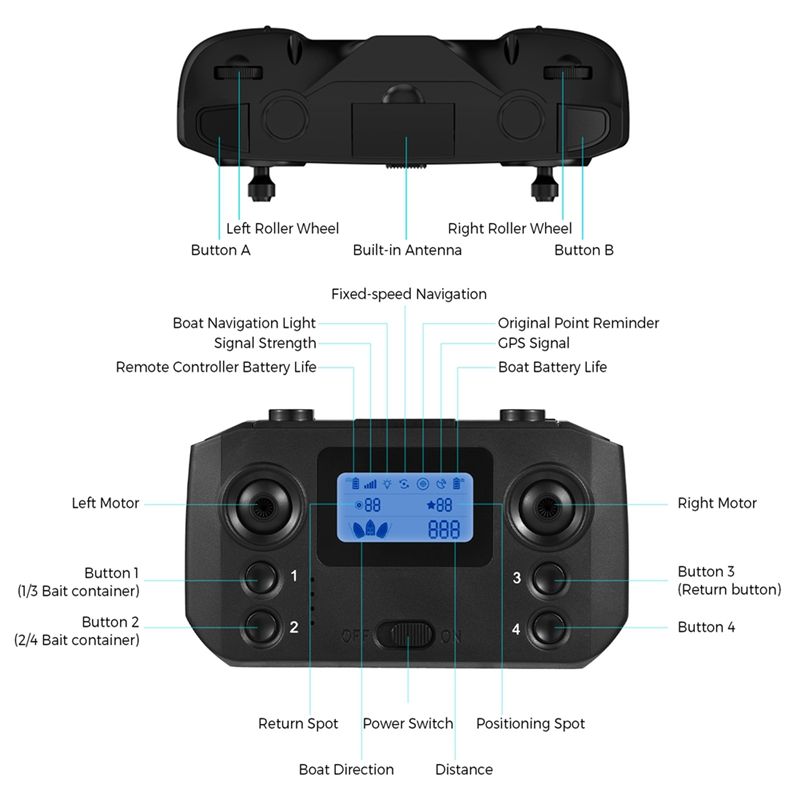 ABKQ-Fishing Bait Boat Remote  - Fishing Gps บทวิจารณ์และราคา
