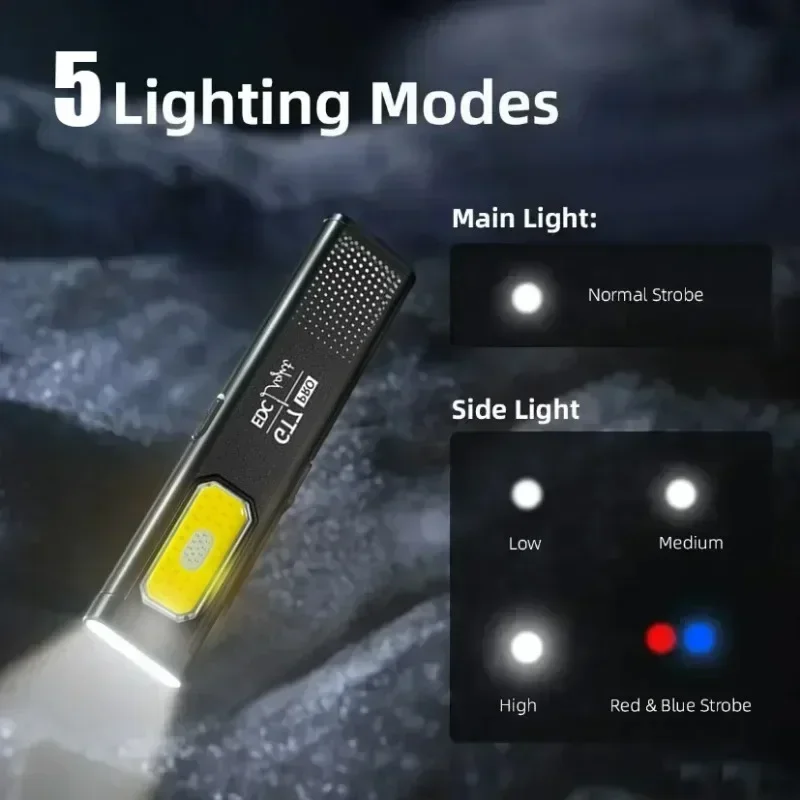 Mini LED Flashlight USB C Rech - Fishing Light บทวิจารณ์และราคา