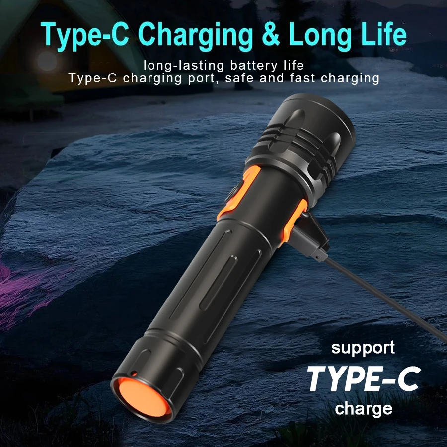 High Power LED Flashlight USB  - Fishing Light บทวิจารณ์และราคา