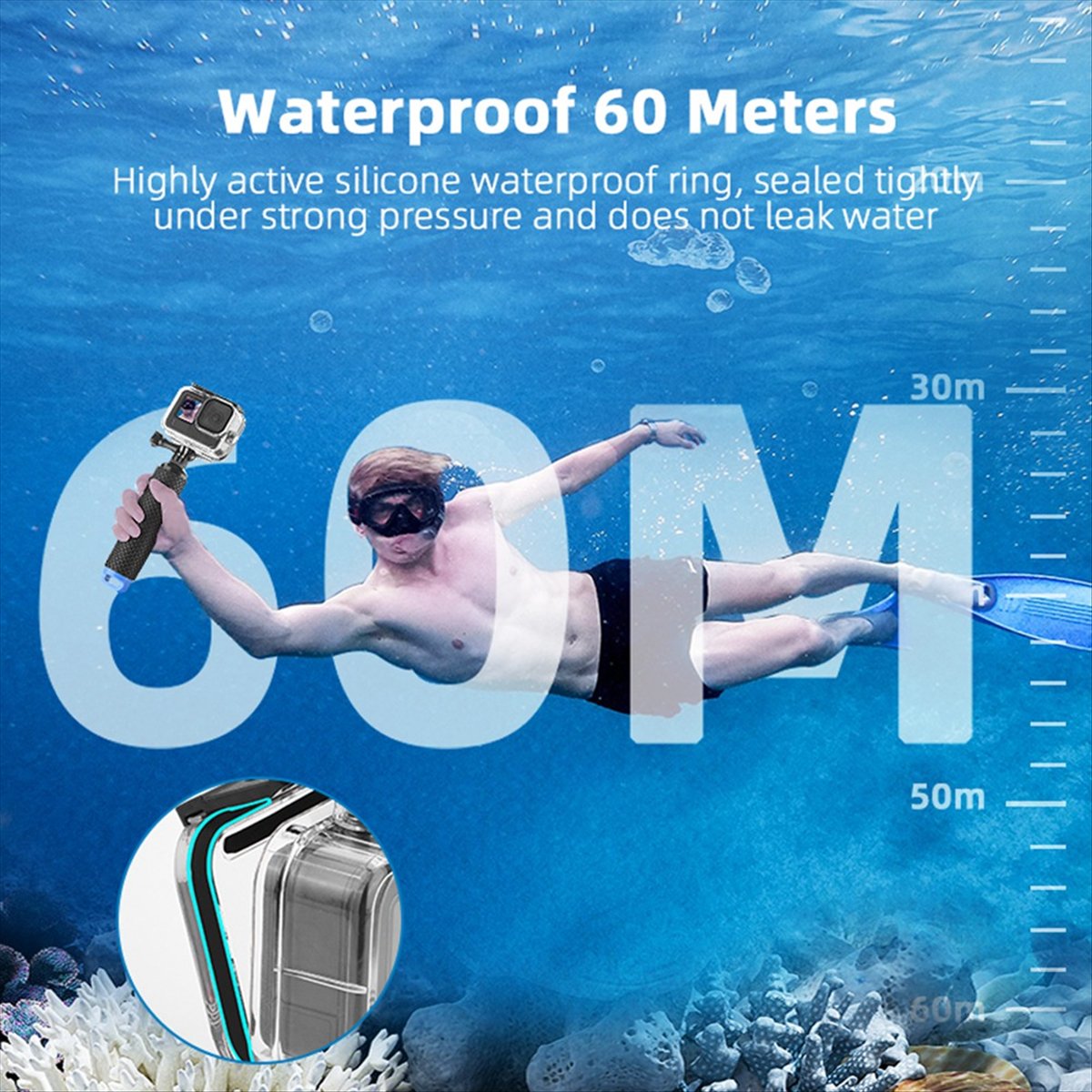 M05K 60M Waterproof Case for G - Underwater Camera บทวิจารณ์และราคา