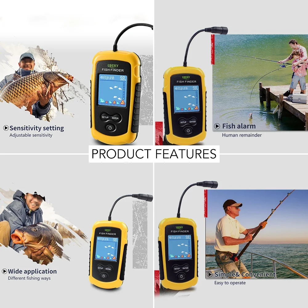 Lucky LCD Color Screen Portabl - Fish Finder Transducer บทวิจารณ์และราคา