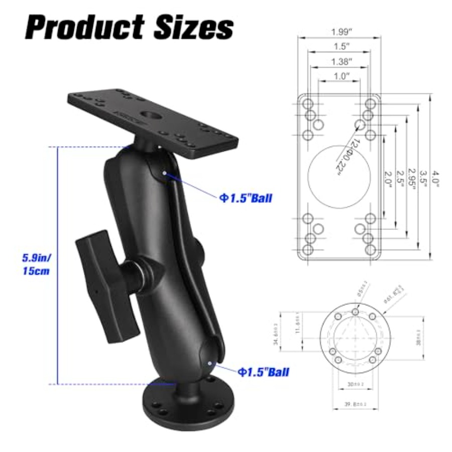 Kayak/boat fish finder mount:  - Fish Finder Mount บทวิจารณ์และราคา