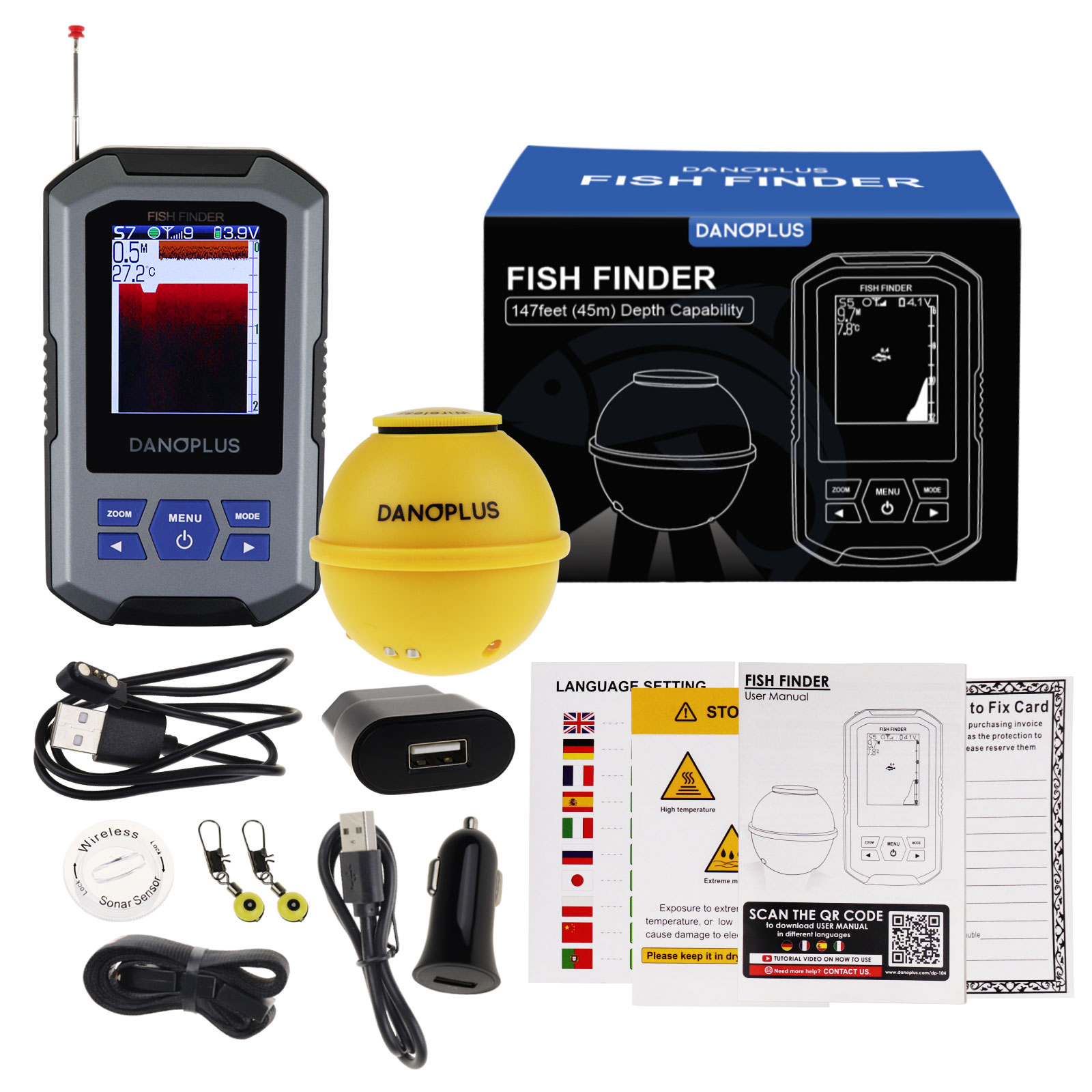 Fish Finder Wireless Sonar Sen - Fish Finder บทวิจารณ์และราคา