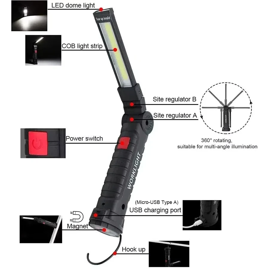 Rechargeable Magnetic Work Lig - Fishing Light บทวิจารณ์และราคา