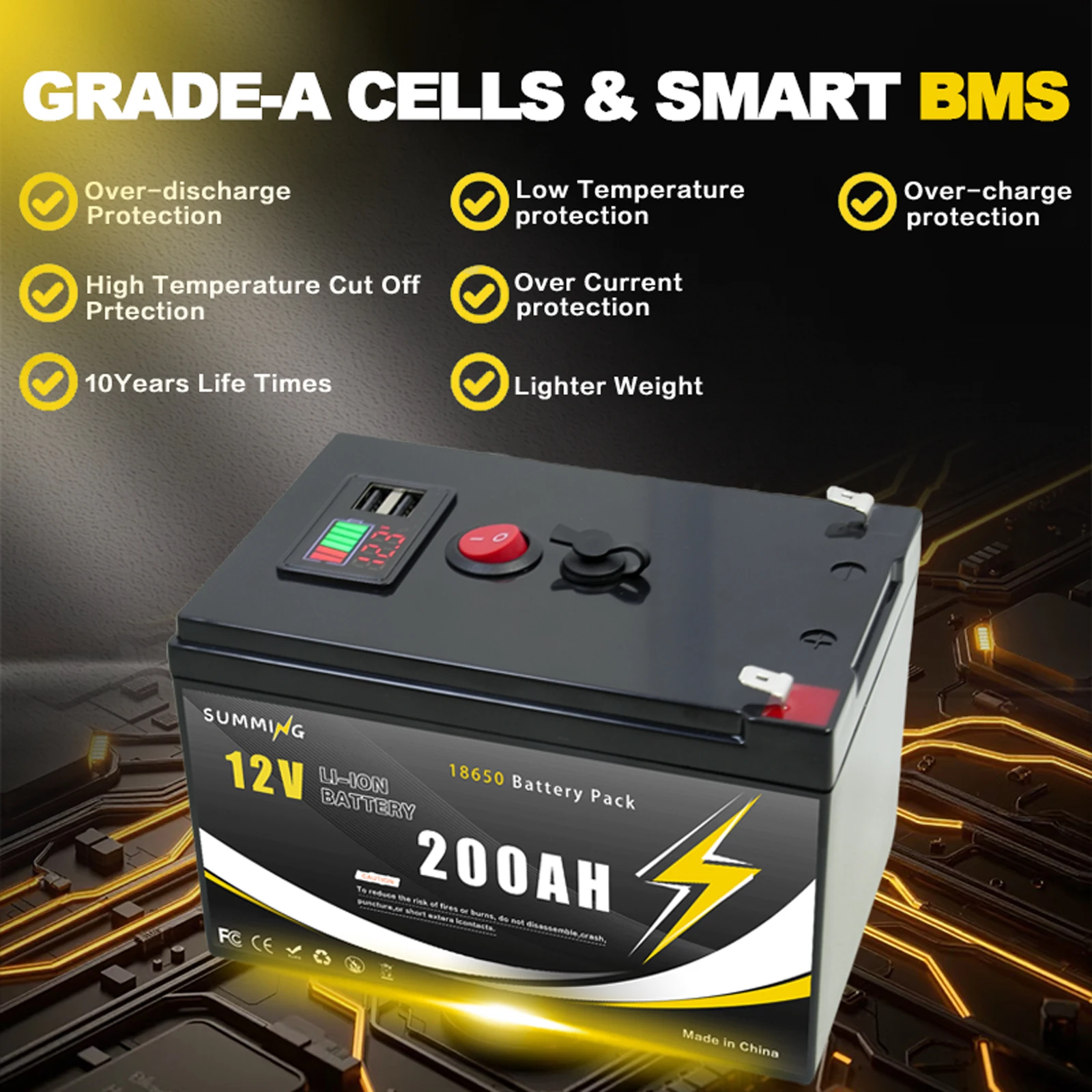 12V 200Ah Lithium  LiFeP04 Bat - Fish Finder Charger บทวิจารณ์และราคา