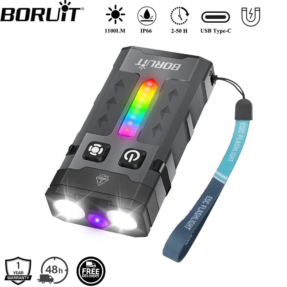 BORUiT EV20 1100LM EDC UV Keyc - Fishing Light บทวิจารณ์และราคา
