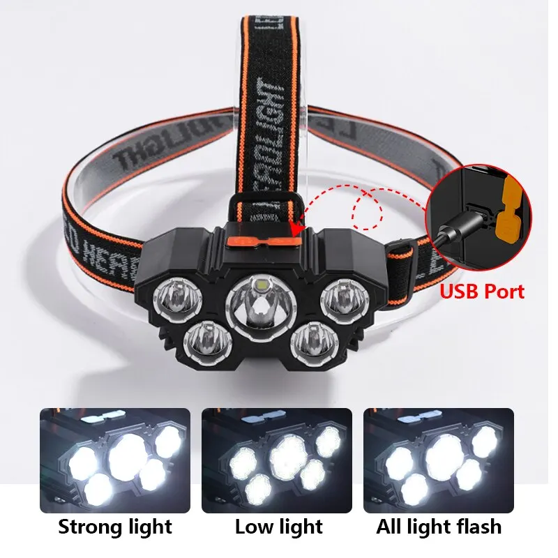 Rechargeable 5 LED Headlamp St - Fish Finder Battery บทวิจารณ์และราคา