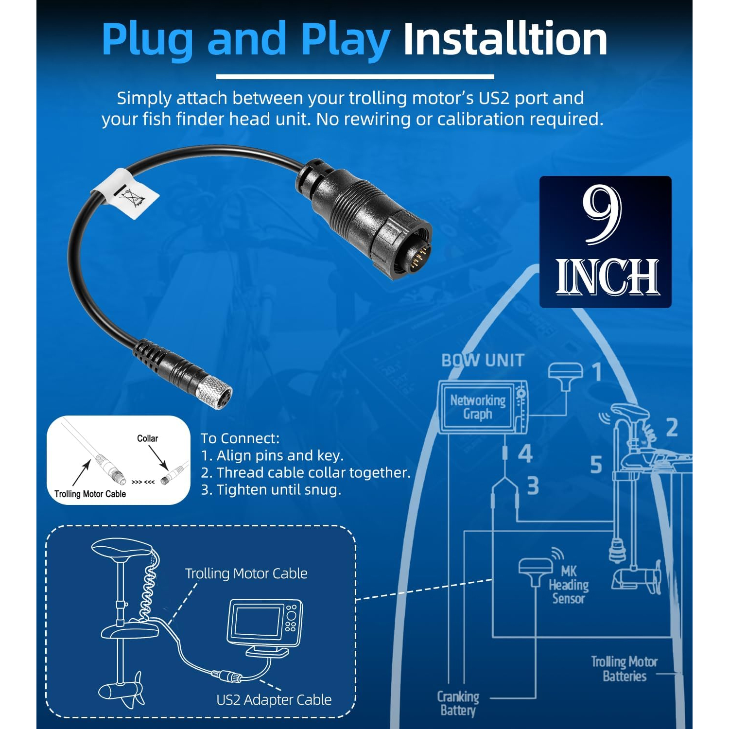 For Minn Kota MKR-US2-13 Unive - Fish Finder Transducer บทวิจารณ์และราคา