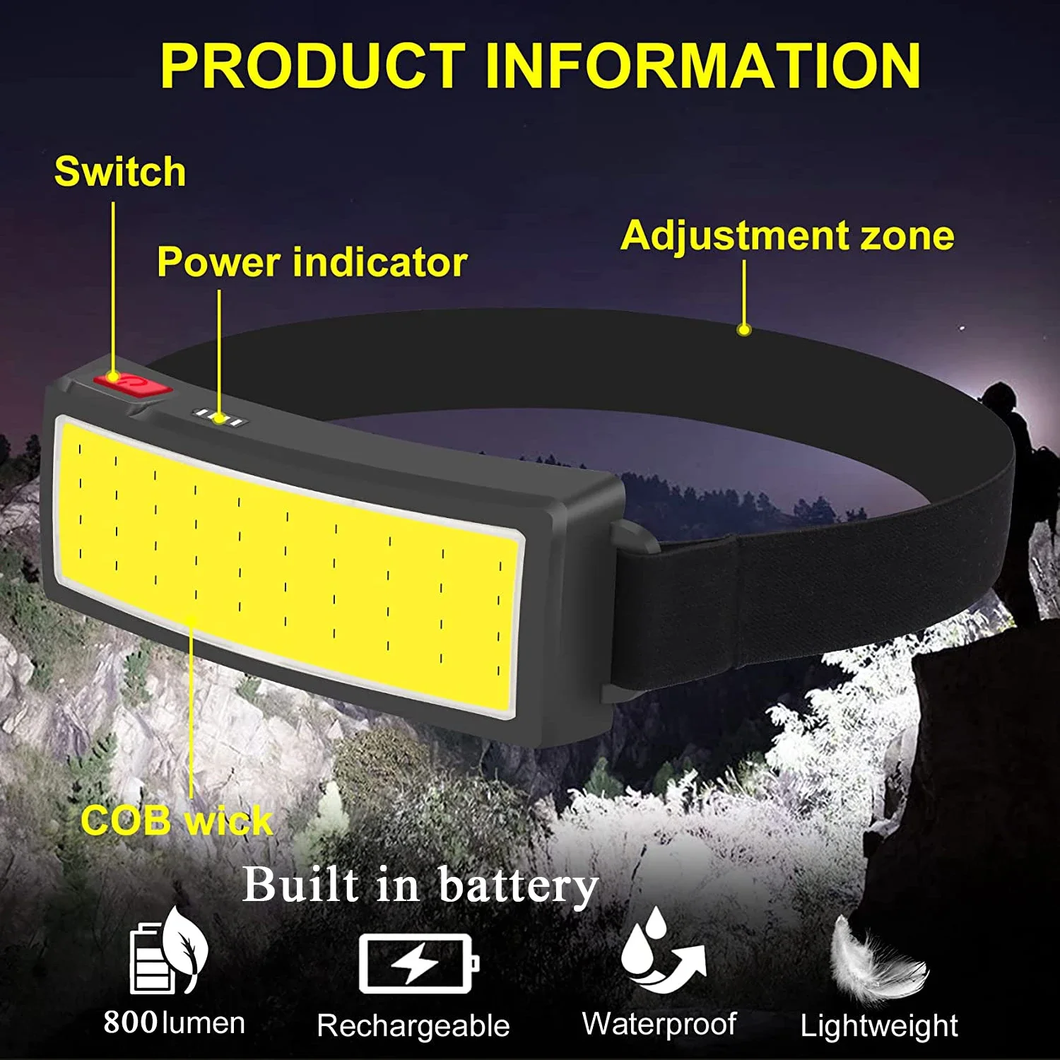 COB Portable LED Headlights Ou - Fish Finder Battery บทวิจารณ์และราคา