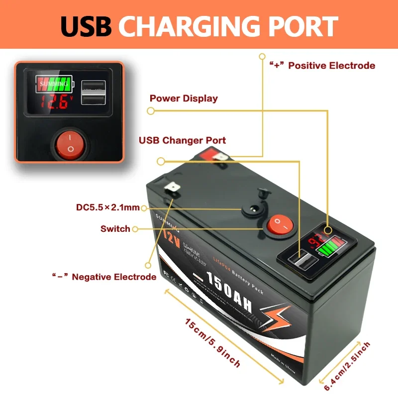 12V 150Ah Lithium  LiFeP04 Bat - Fish Finder Charger บทวิจารณ์และราคา