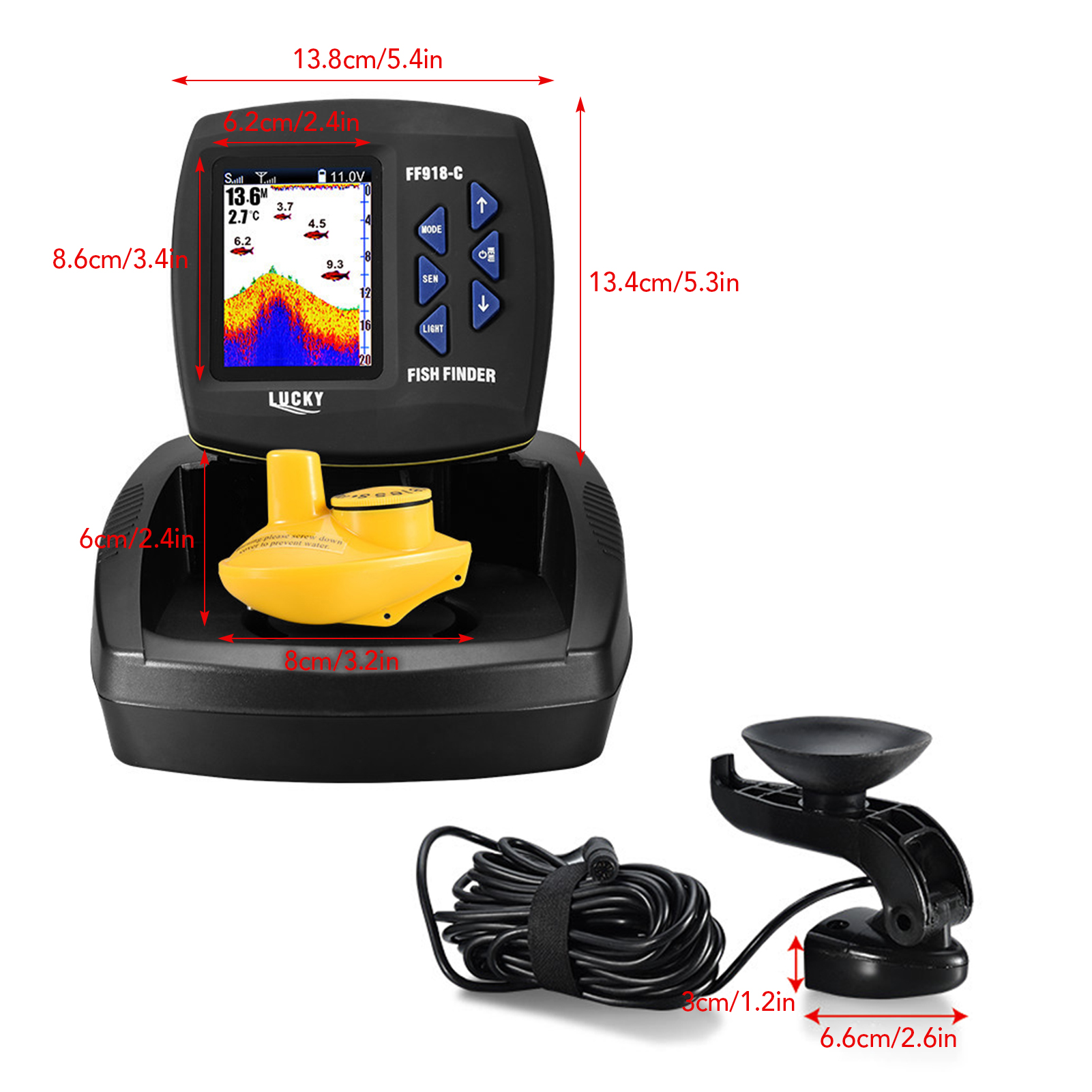 Fish Finder Wireless Sonar Sen - Fish Finder Transducer บทวิจารณ์และราคา