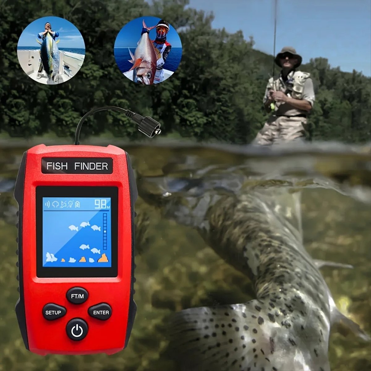 Color LCD Fish Finder Wired So - Fish Finder Transducer บทวิจารณ์และราคา