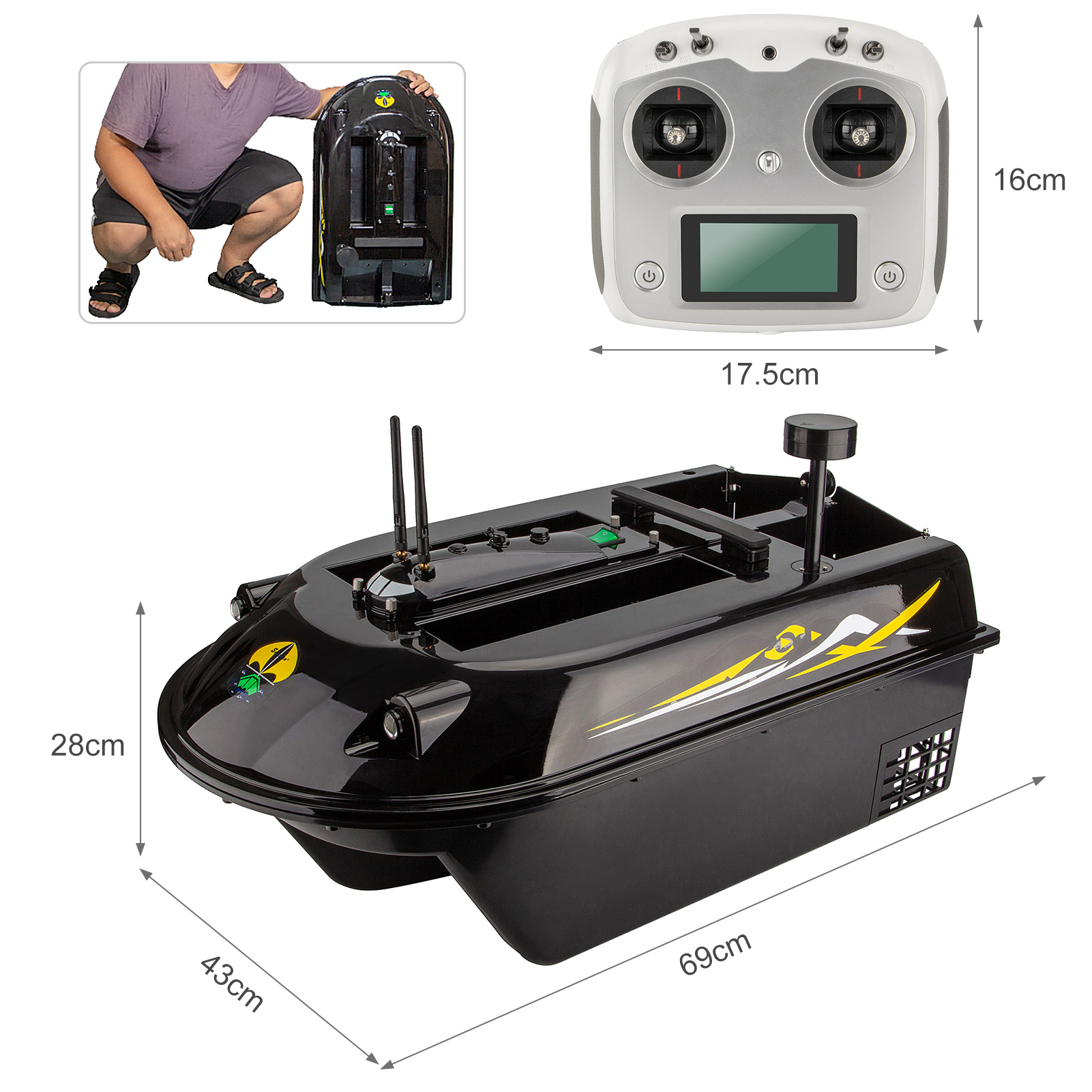 GPS RC Fish Bait Boat 8kg Load - Fishing Gps บทวิจารณ์และราคา