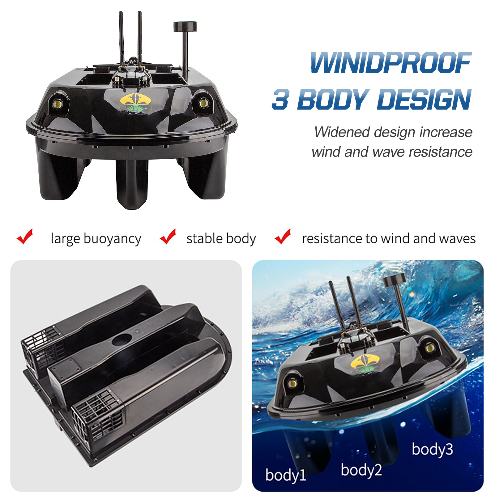 GPS RC Fish Bait Boat 8kg Load - Fishing Gps บทวิจารณ์และราคา