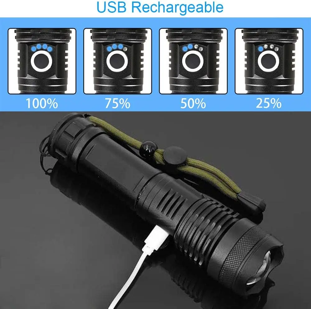 High Power LED Flashlight Rech - Fishing Light บทวิจารณ์และราคา