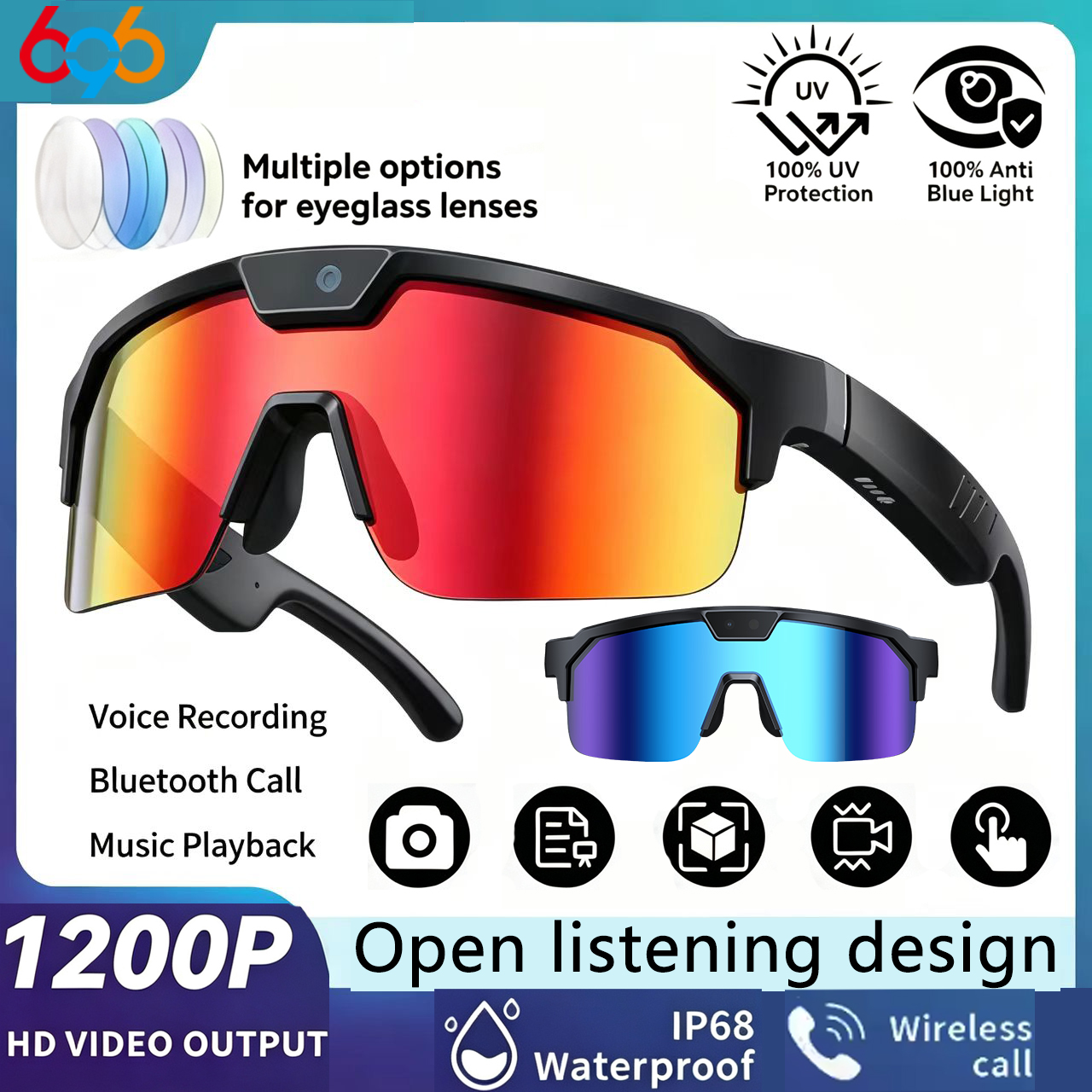 AI Smart Cycling Glasses Men W - Fishing Camera บทวิจารณ์และราคา