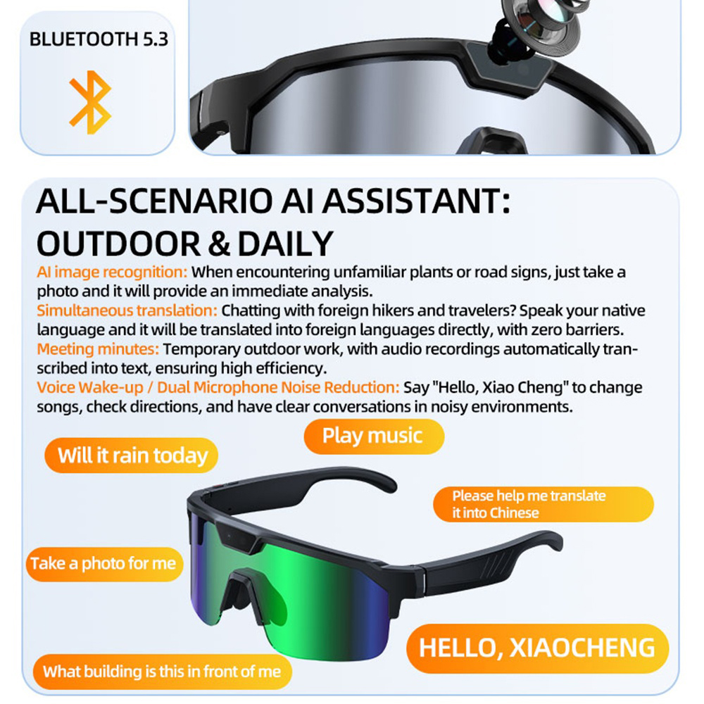 AI Smart Cycling Glasses Men W - Fishing Camera บทวิจารณ์และราคา