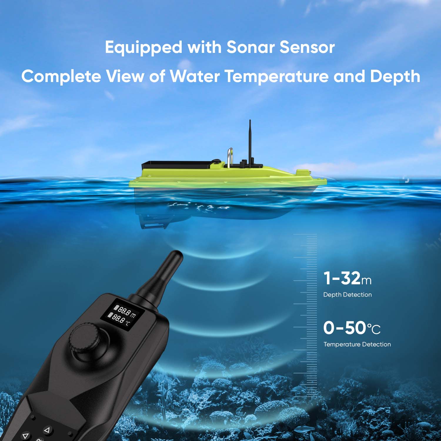 D36 RC Fishing Bait Boat with  - Fish Finder Cable บทวิจารณ์และราคา