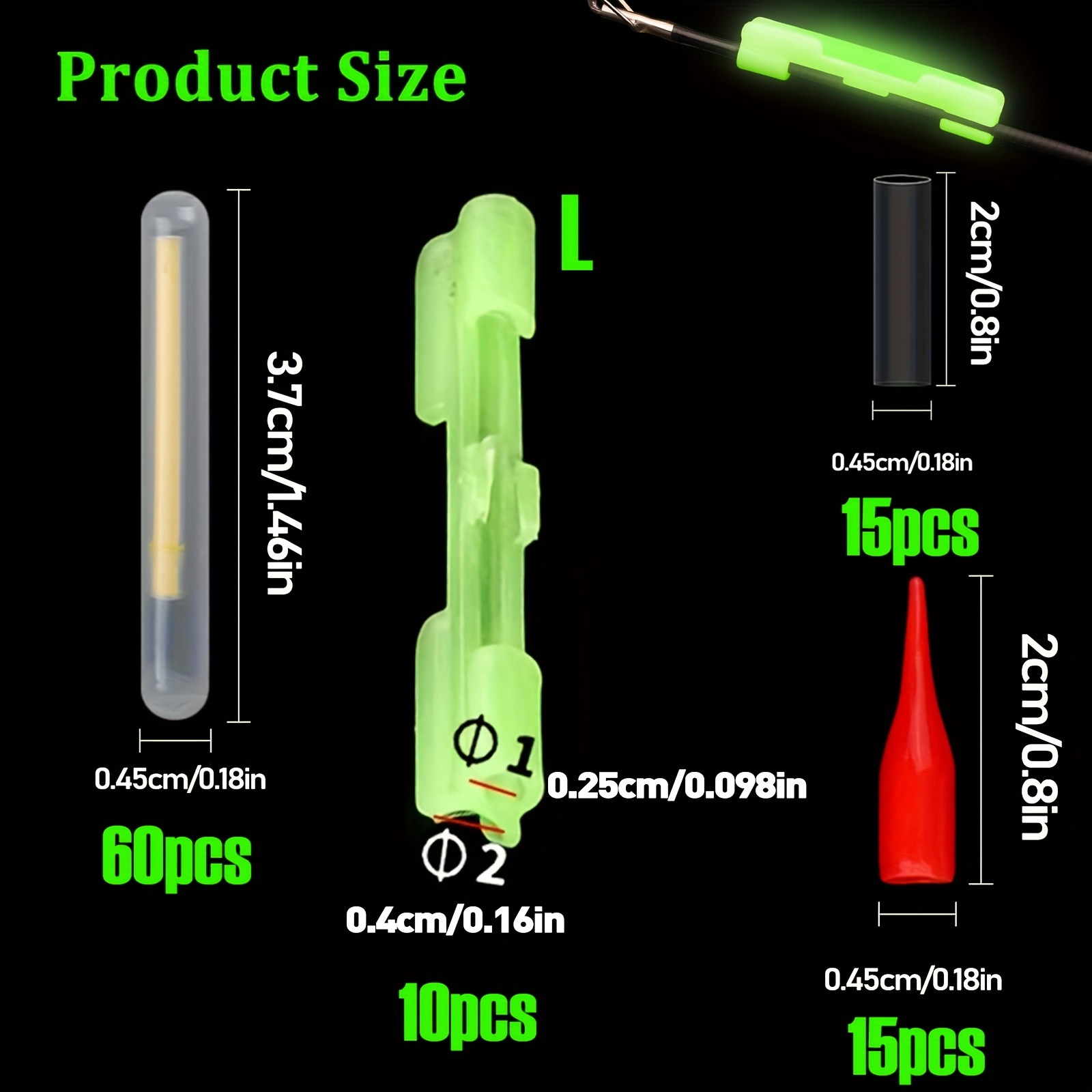 100PCS Fishing Glow Sticks Set - Bite Alarm บทวิจารณ์และราคา