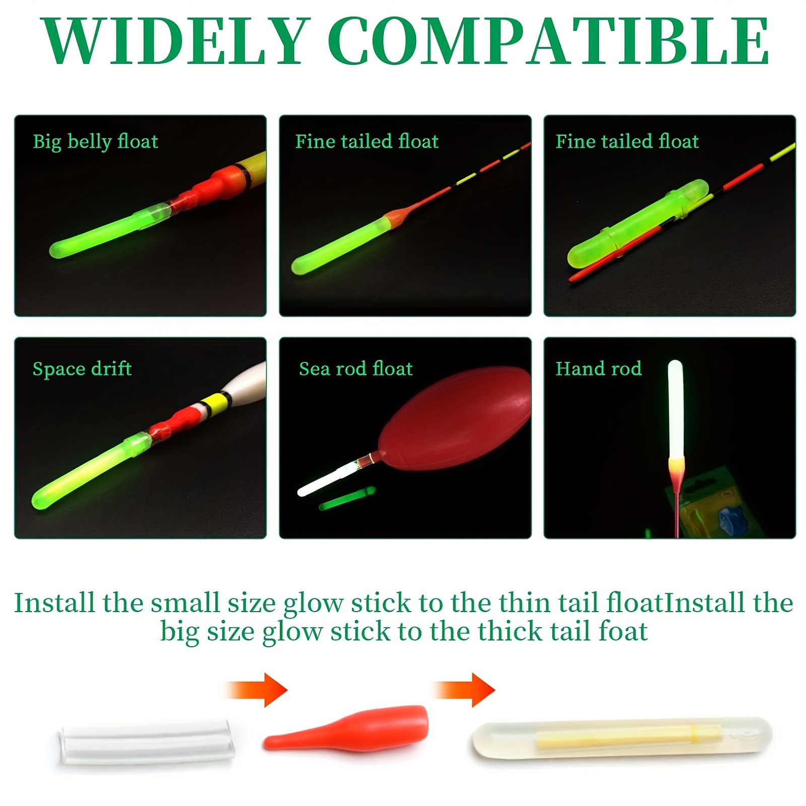 100PCS Fishing Glow Sticks Set - Bite Alarm บทวิจารณ์และราคา